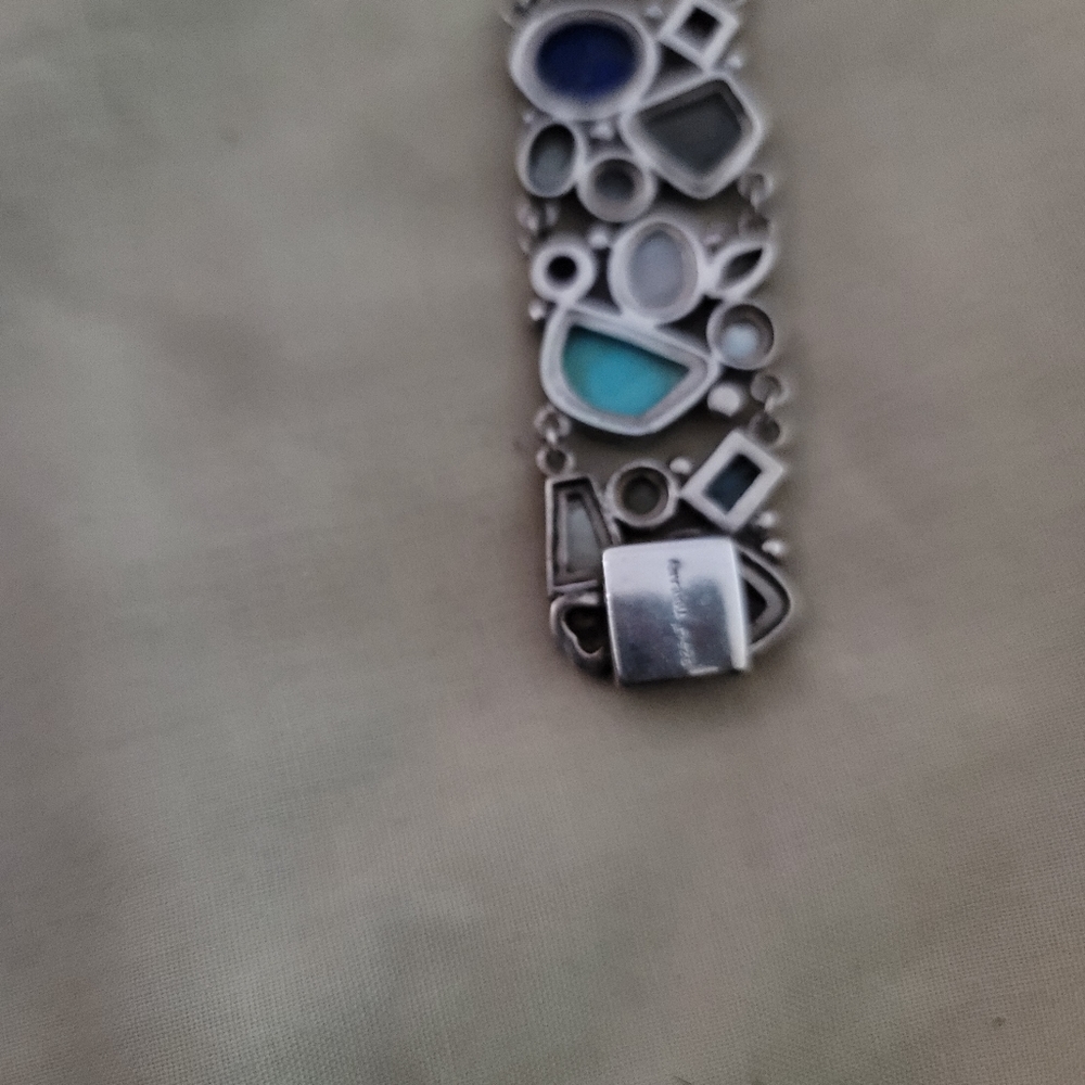 Multi Gem Sterling Silver Braclet - image 3
